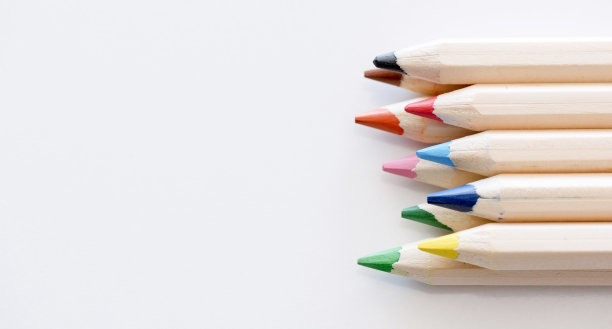 彩色铅笔与可用的拷贝空间图片下载