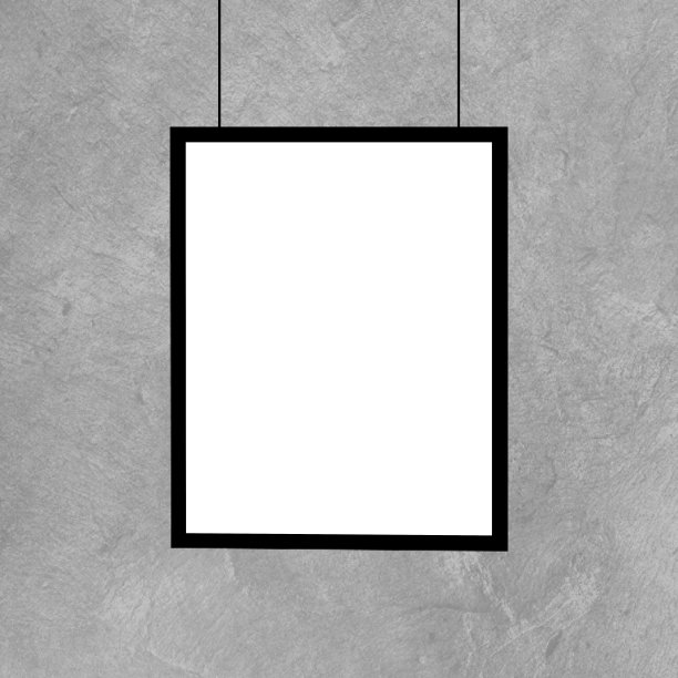 黑色画框模板在垃圾墙图片下载