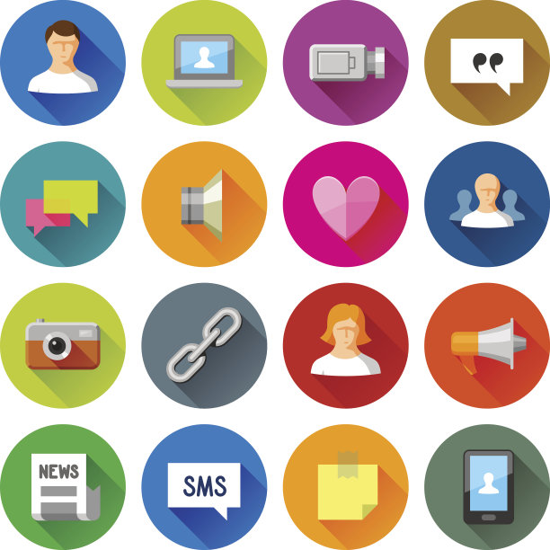 社交网络图标-扁平系列图片下载