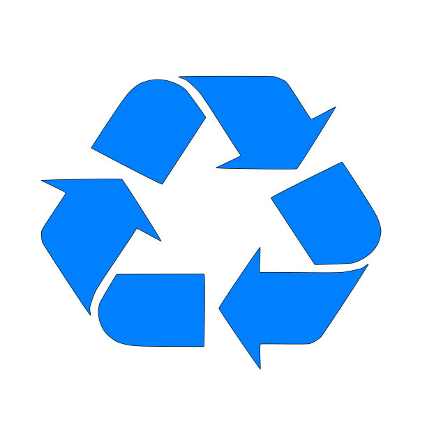 蓝色的回收标志图片下载