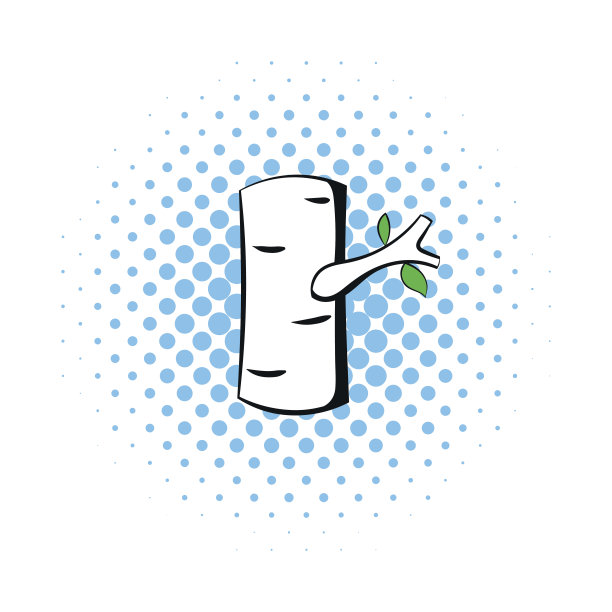 漫画风格的桦树树干图标图片下载