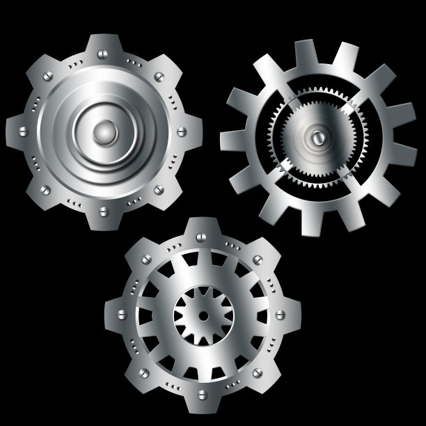 抽象背景金属铬银齿轮图片下载