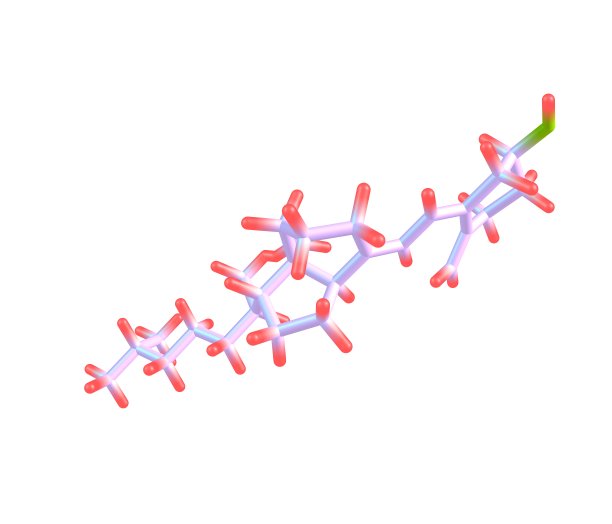 白色背景下的维生素D分子结构图片下载