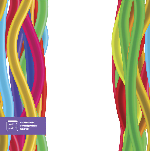 色彩斑斓的电缆。无缝的背景。向量图片下载