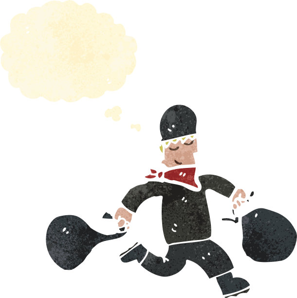 复古卡通银行劫匪图片下载