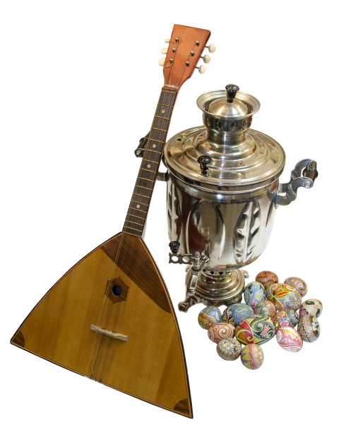 复活节彩蛋，茶炊，三弦琴图片下载