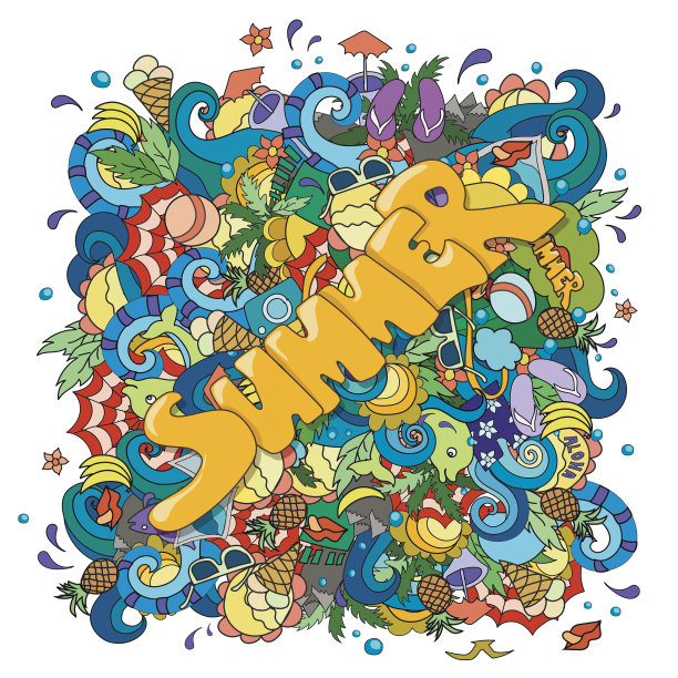 夏天的背景。矢量图图片下载