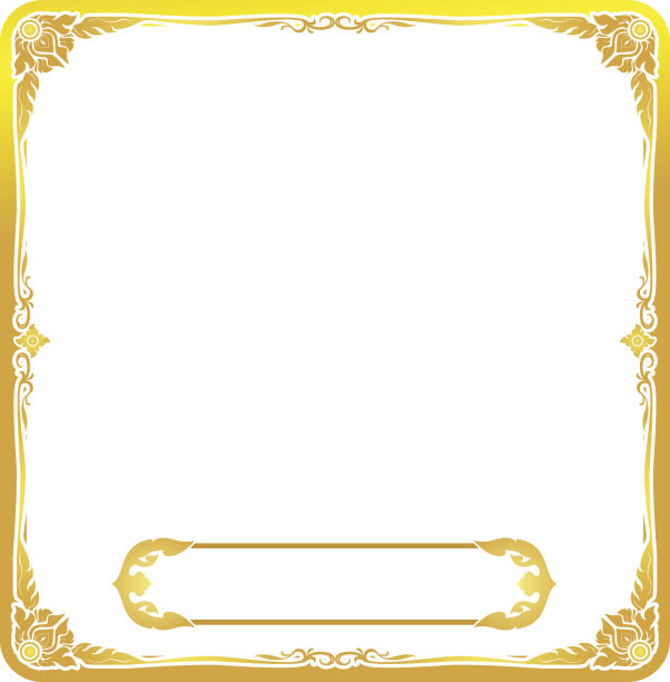 框架金色泰国风格花卉向量。cdr图片下载