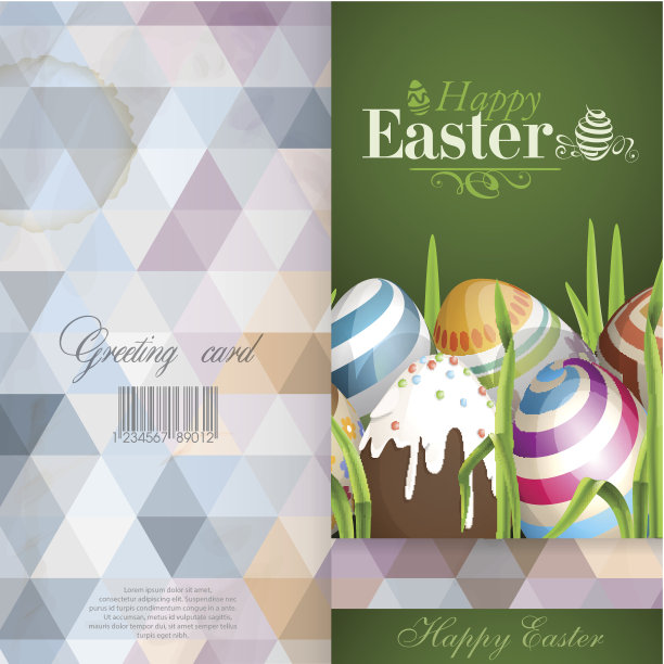 复活节背景与蛋在草。图片下载