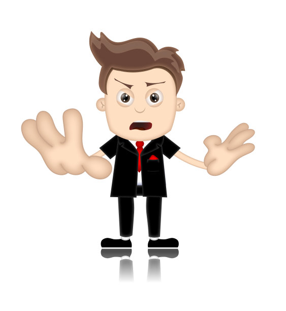 本男孩不友好的商人经理老板卡通插图图片下载