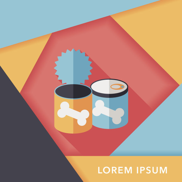 宠物狗粮可以平图标与长影子，eps10图片下载