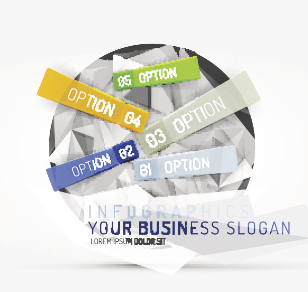 现代多边形折纸信息图图片下载