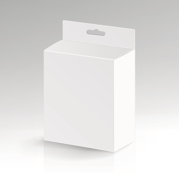 白色空白纸板矩形矢量。现实的白色包图片下载