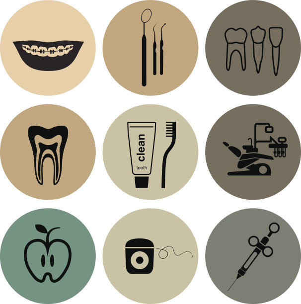 牙科图标的颜色图片下载