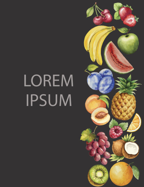 水彩画以水果为背景的水彩画图片下载