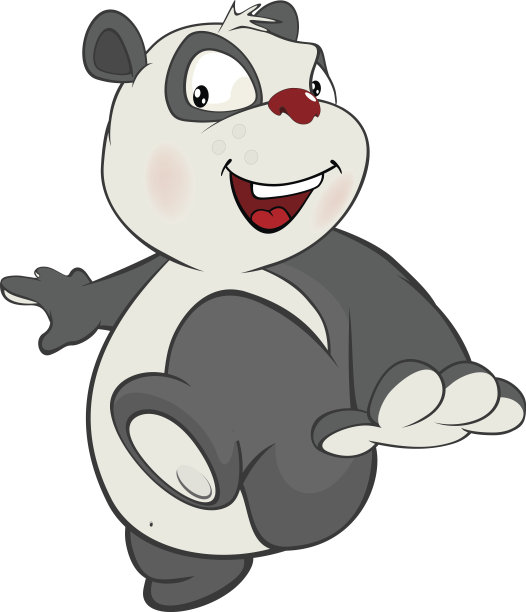 可爱熊猫卡通人物插图图片下载