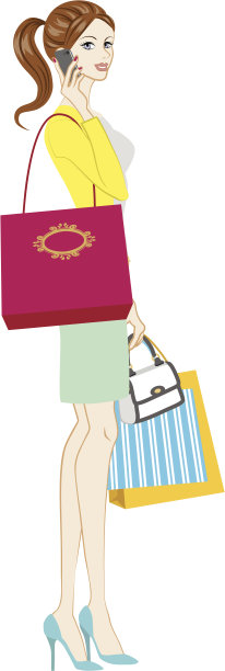 拿着购物袋的女人图片下载