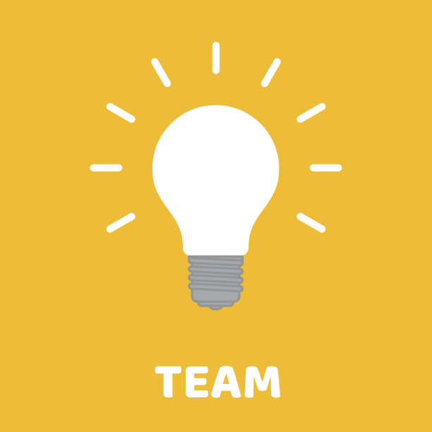 黄色背景队的灯泡图片下载