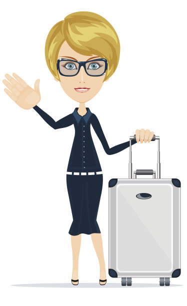 女商人独自乘坐白色飞机旅行图片下载