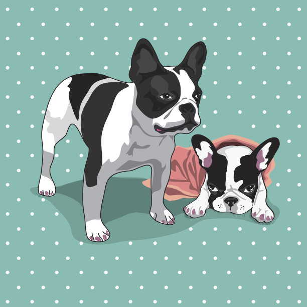 法国斗牛犬向量图片下载