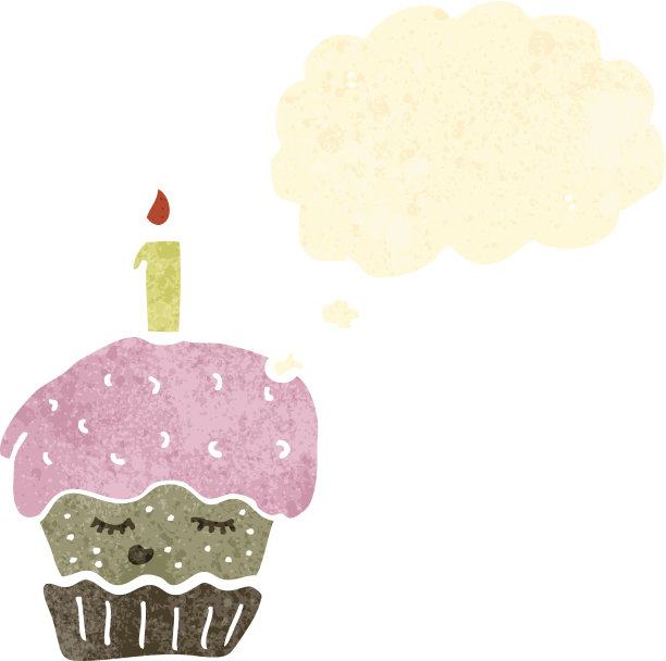 复古的卡通蛋糕图片下载