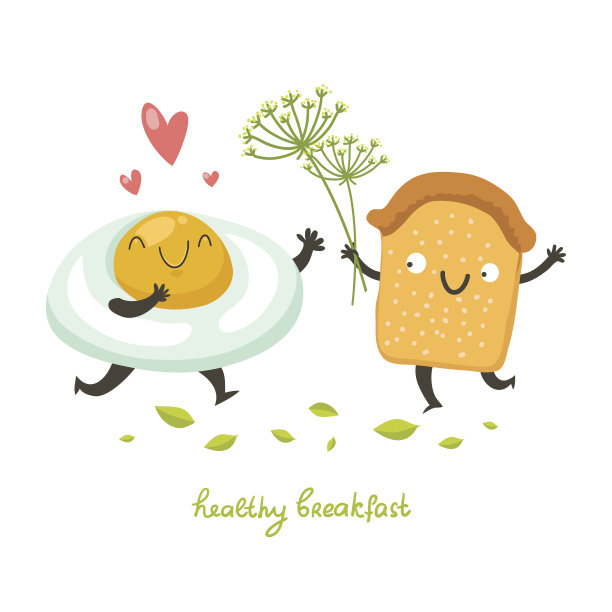 向量可爱的早餐图片下载