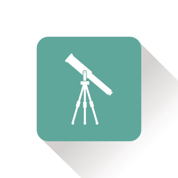 望远镜网页图标，矢量插图图片下载