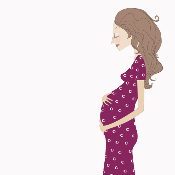 孕妇抱着她的肚子-插图图片下载