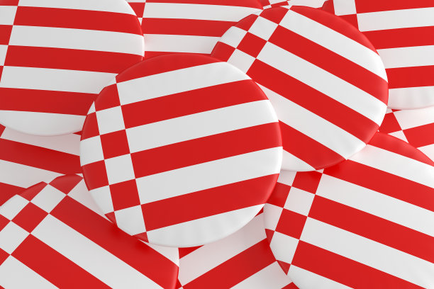 德国国家徽章:不来梅国旗纽扣堆，3d插图图片下载