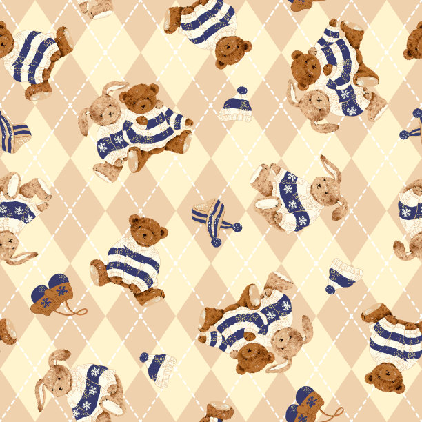 熊兔图案图片下载