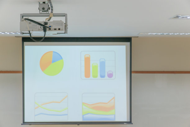 投影仪挂在教室的天花板上图片下载