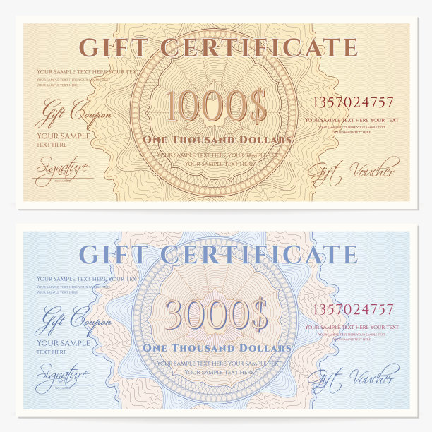 礼品券(券/券)刻刀图案(钞票、钱、货币、支票)素材图片