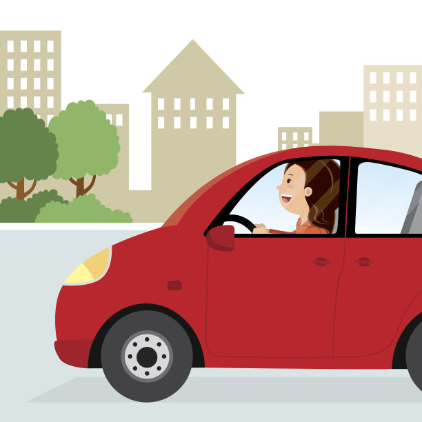 开车上班的女人。图片下载