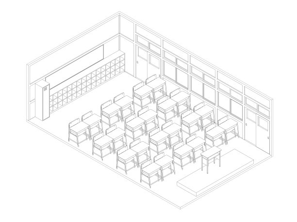 教室线描图片下载
