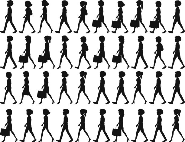 行人的剪影图片下载