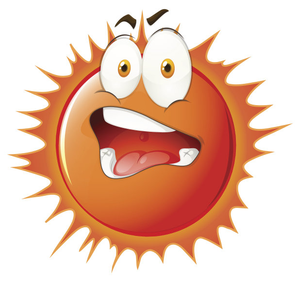 太阳脸上露出不舒服的表情图片下载