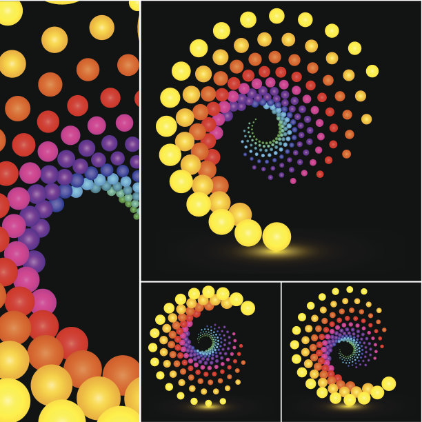 一套漩涡设计元素图片下载