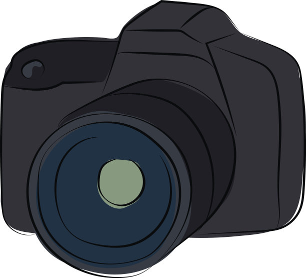 相机手绘彩色矢量图标图片下载