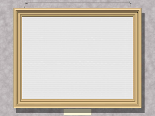 镶框的白色帆布挂在墙上图片下载