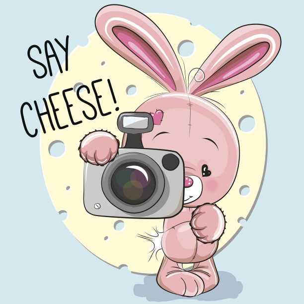 带相机的兔子图片下载