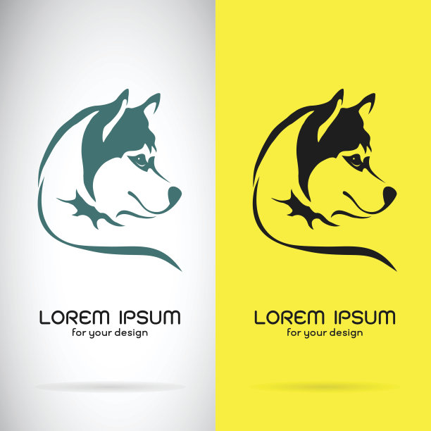 向量图像狗西伯利亚哈士奇设计图片下载