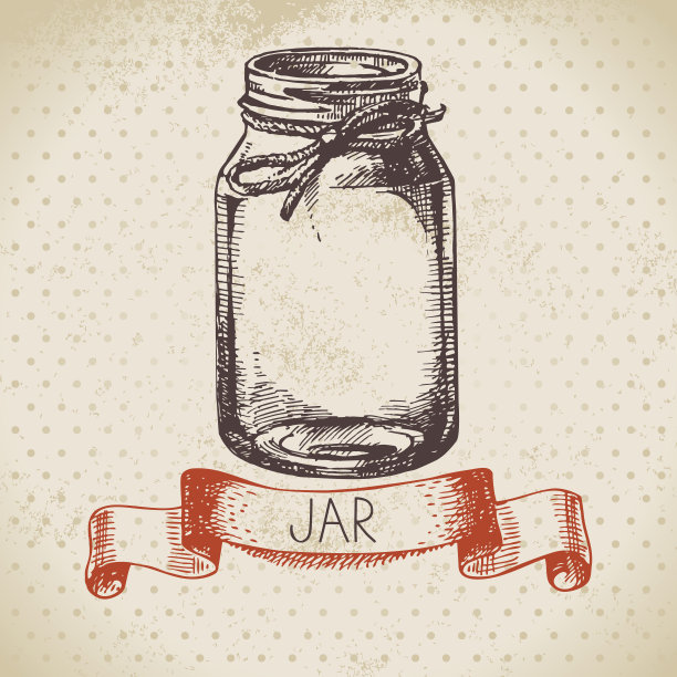 乡下人，泥瓦匠和罐头罐。复古手绘草图设计。图片下载