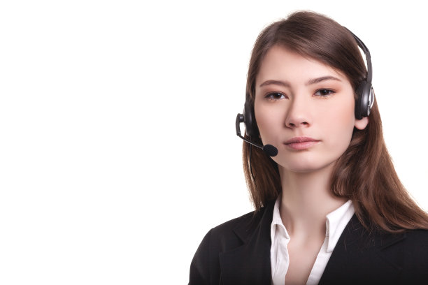 可爱的商业客户服务女人微笑-股票形象图片下载