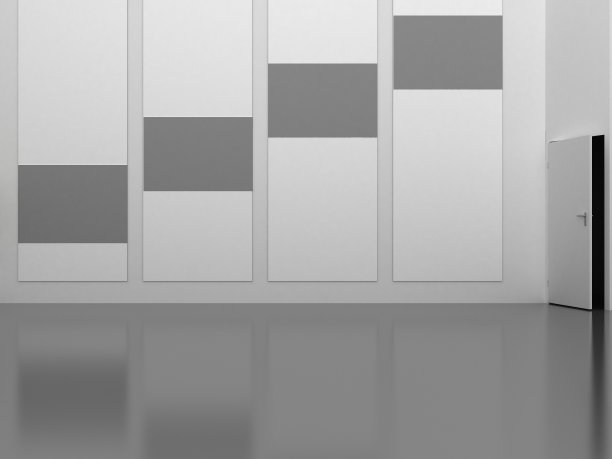 室内暗画廊，墙上空框图片下载