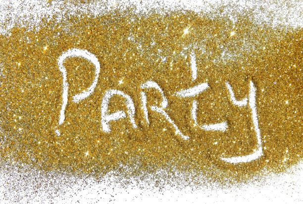 模糊的题词在金色的闪闪发光在白色的背景图片下载