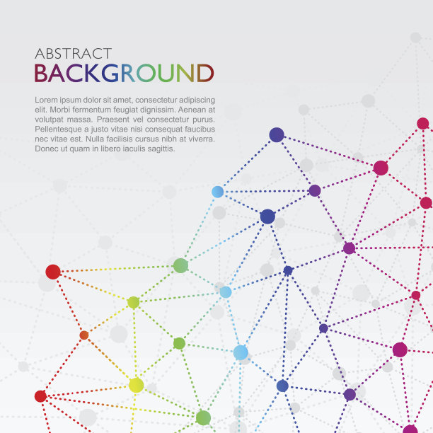 抽象的社交网络背景为彩虹色图片下载