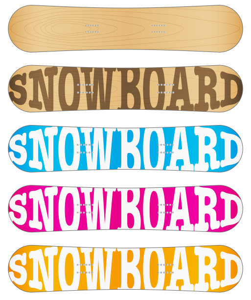 用于设计的滑雪板样品平面符号图片下载