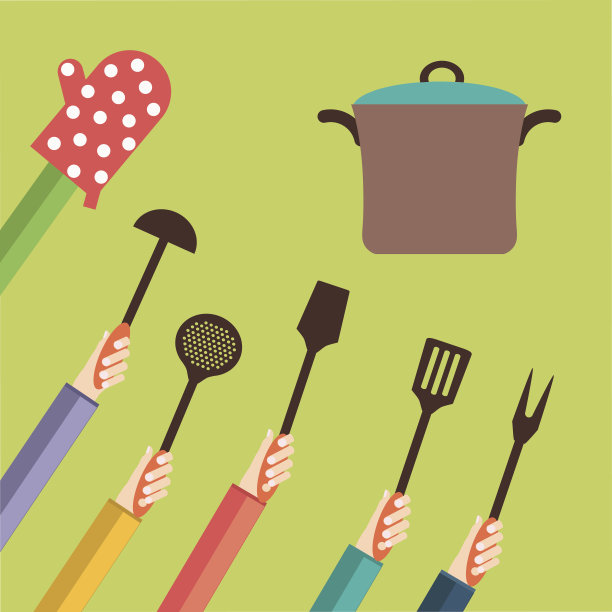 扁平的烹饪概念图片下载