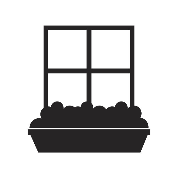 窗户房子风格孤立图标图片下载