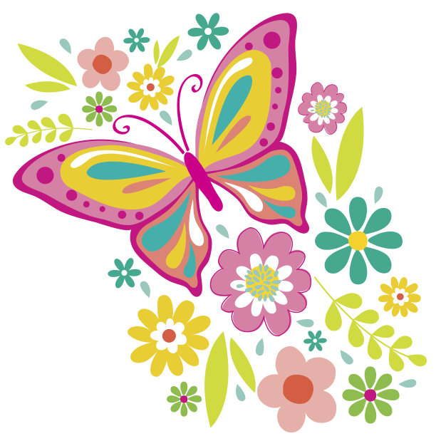 春花与蝴蝶图片下载